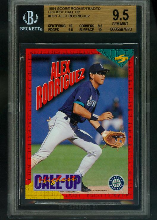 1994 Score ALEX RODRIGUEZ Rookie BGS 9.5 w/2 10s 2 9.5s
